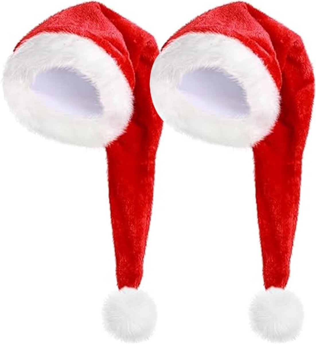 Unisex Kerstman Hoed voor Volwassenen - Lange Santa Hoed voor Feestdagen, Nieuwjaar en Kostuums