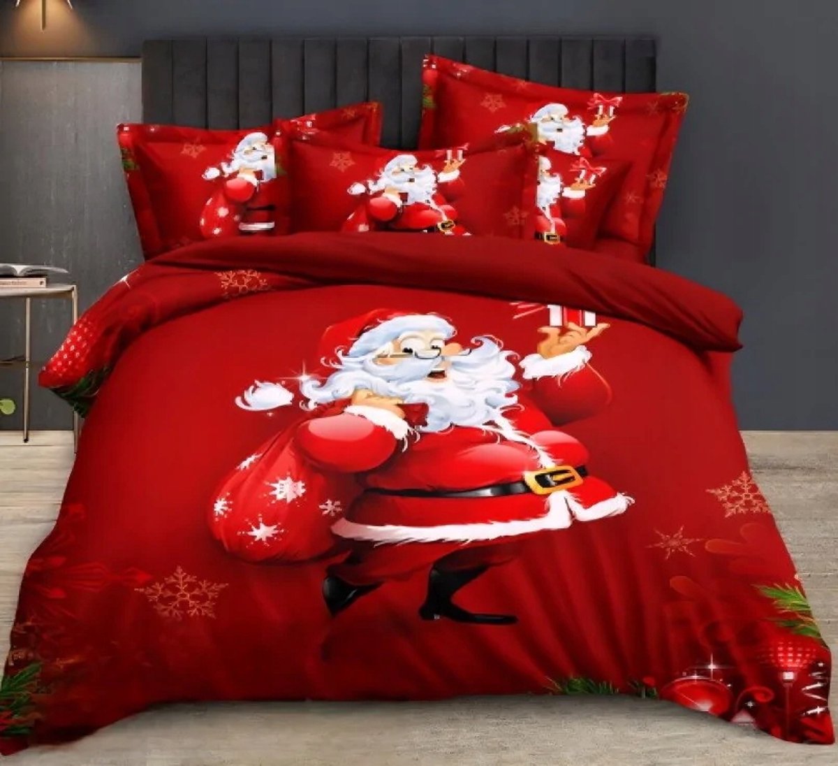 3D Kerst Dekbedovertrek 160x200cm - Sinterklaas met zak