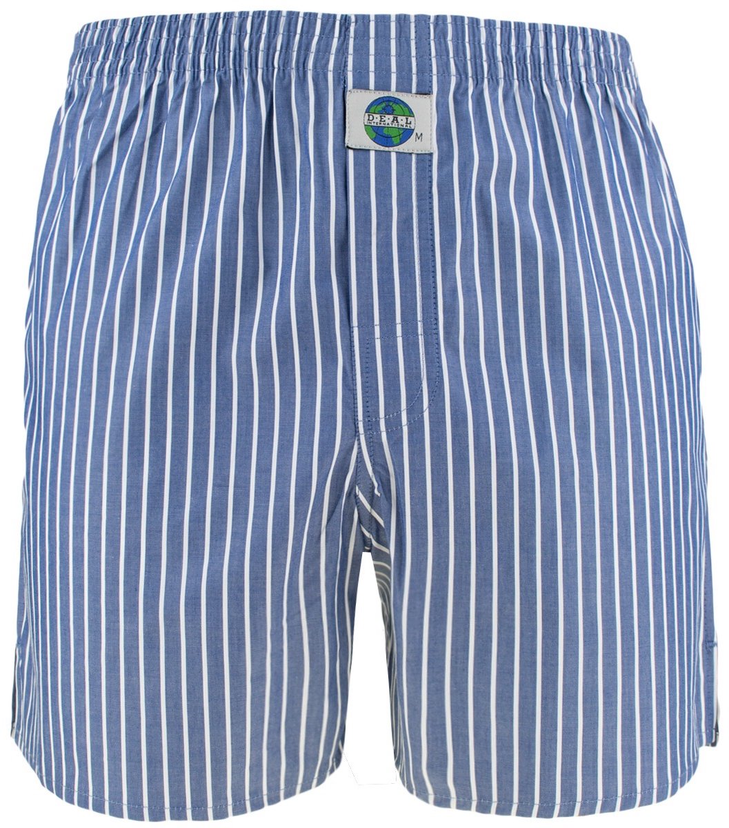 DEAL heren wijde boxershort stripe blauw & wit 192298
