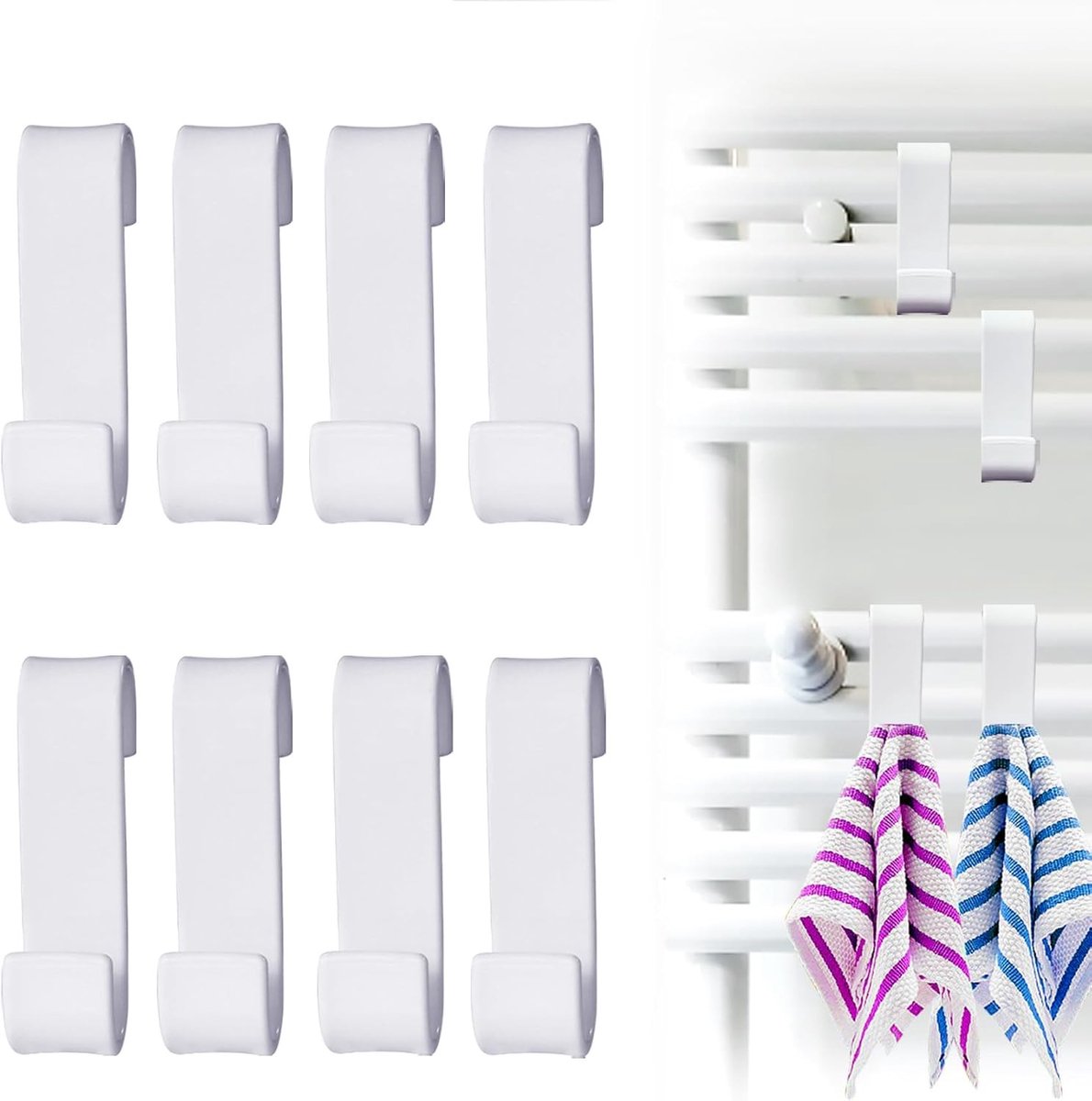 Radiatorhaak - Wit - Voor Standaard Radiatoren - Handdoekhouder zonder Installatie - Voor Badkamer