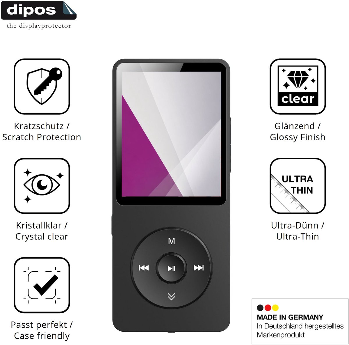 dipos – 4x Beschermfolie geschikt voor AGPTEK A02ST | Krasbestendige & heldere Screenprotector Ultra-Thin