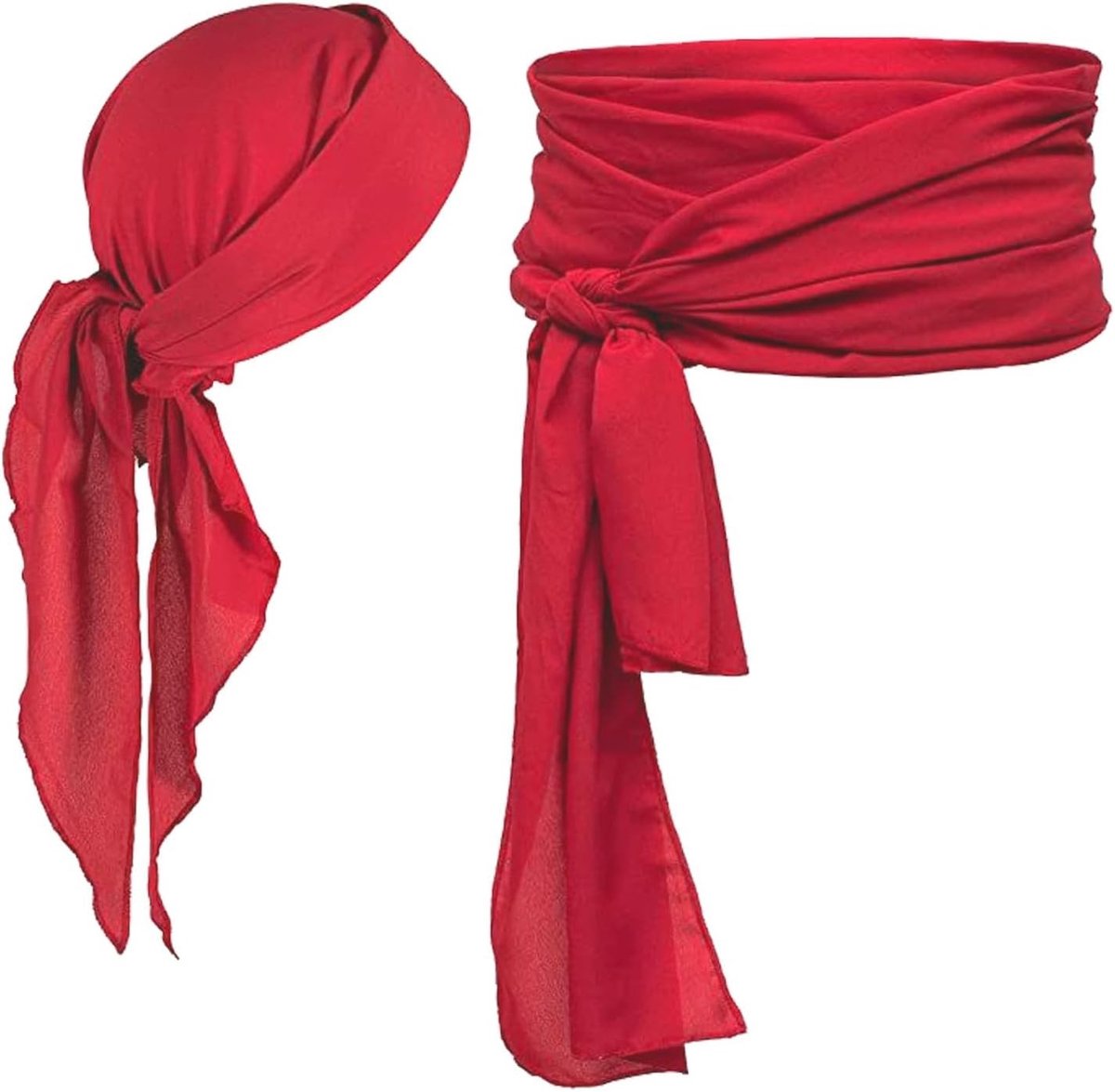 Piratenkostuum voor Volwassenen met Bandana en Riem - Perfect voor Carnaval en Feestjes, Inclusief Piratenaccessoires