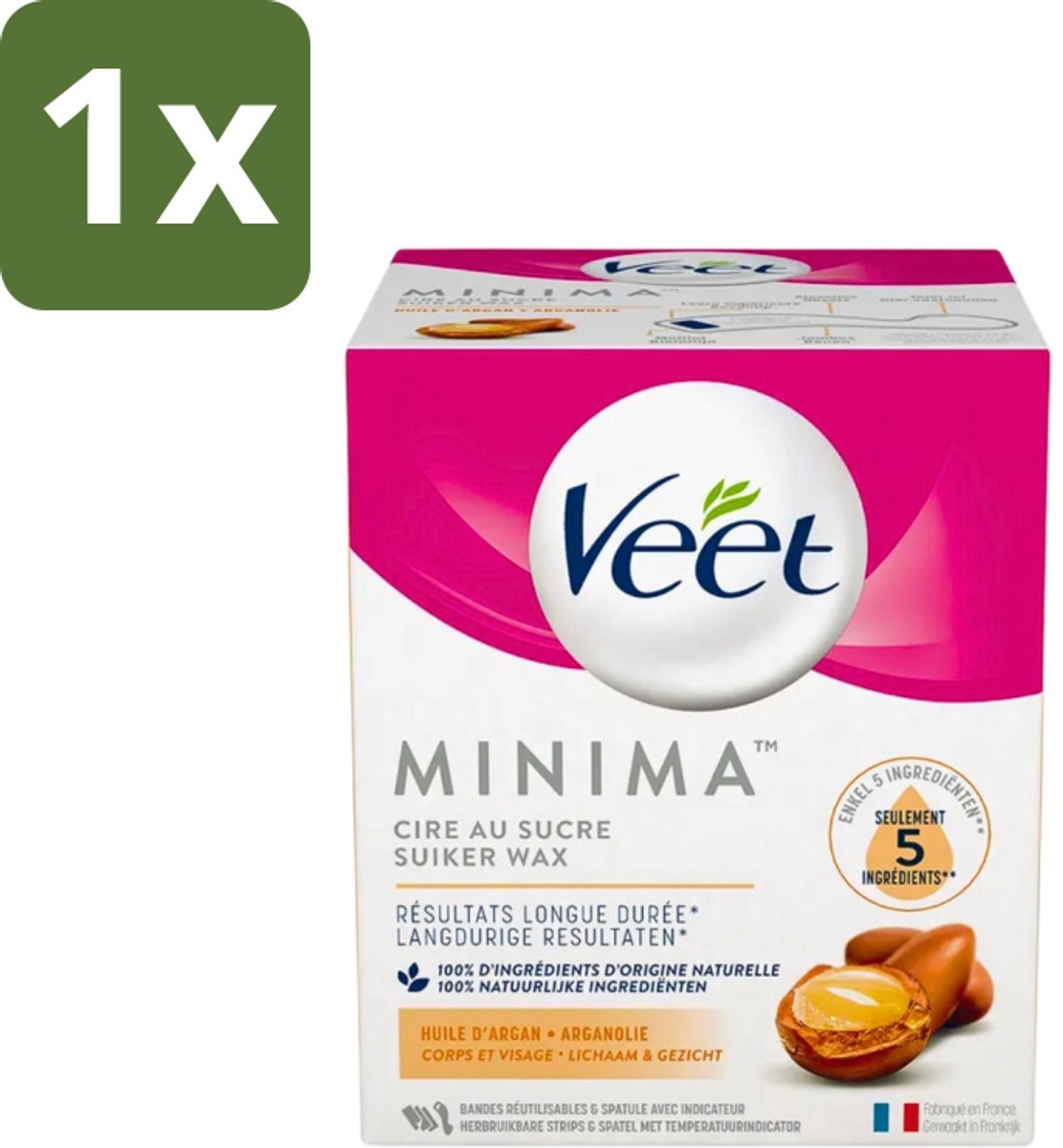 Veet - Warme Wax - Orientaalse Ontharings Wax - Minima - Arganolie - 250ml - 1 stuk