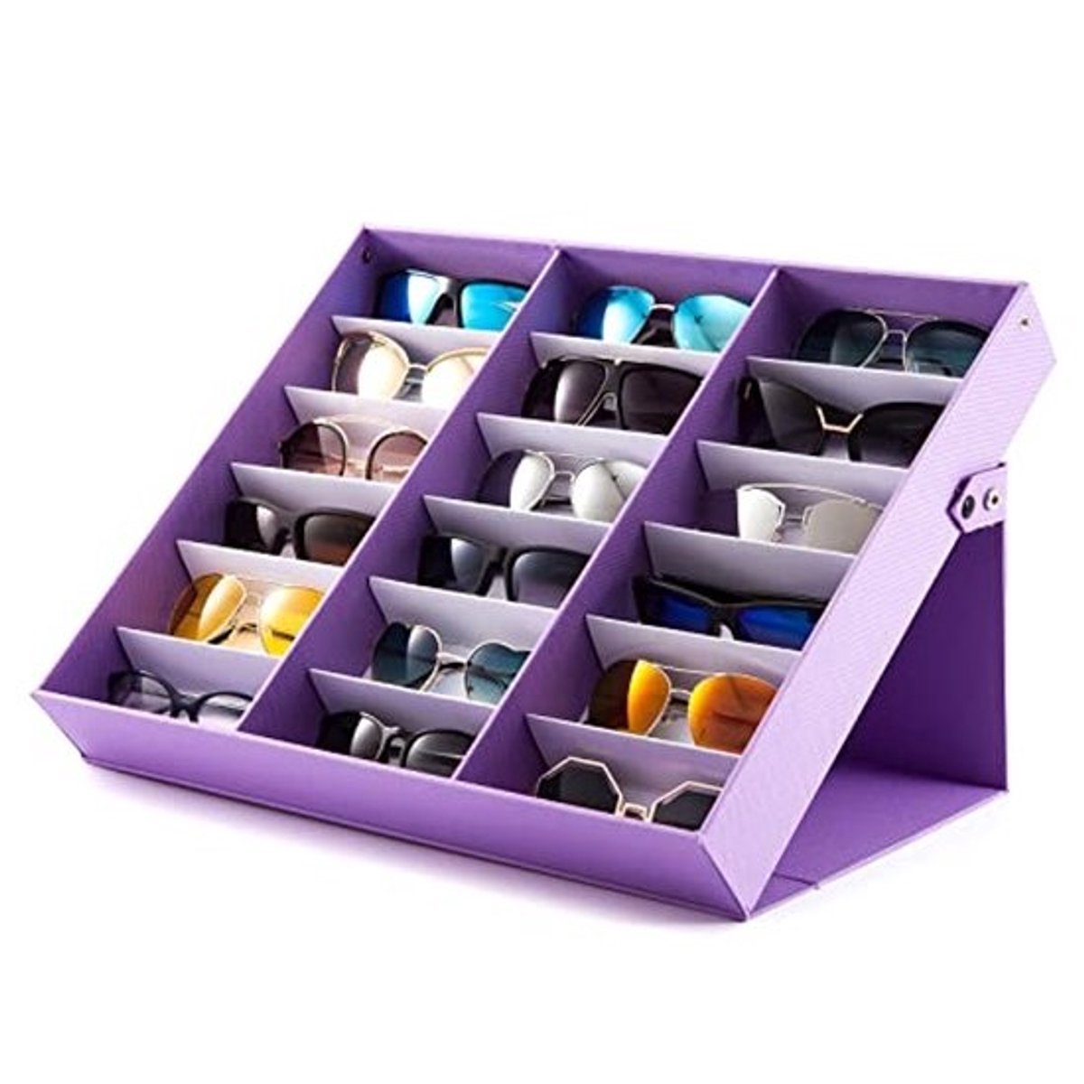 Bril Organizer met 6 Slots - Eyewear Display Tray - Paars - Brillen Opbergdoos