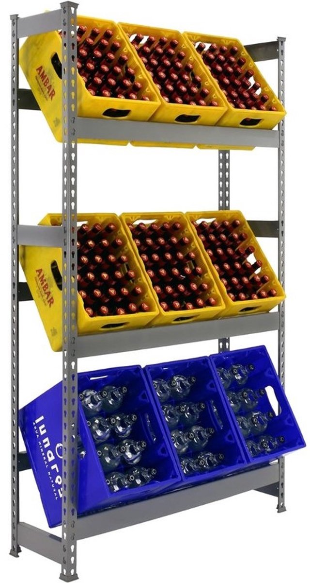Vrijstaande Krattenrek voor Dranken - Trap Rack met Hoge Draagkracht en Flexibel Ontwerp