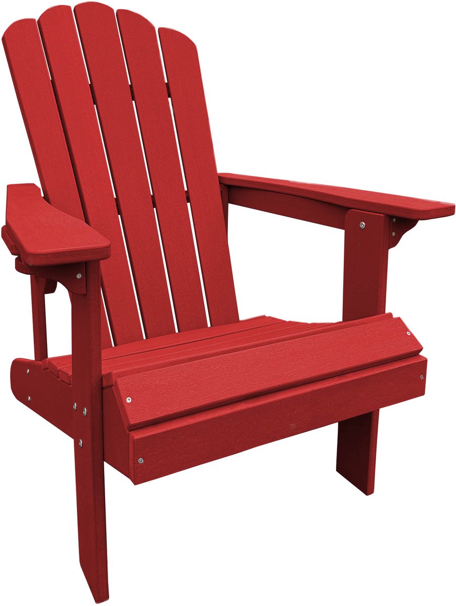 UNUS® Adirondack tuinstoel "Lino" rood van gerecycled HDPE weerbestendig