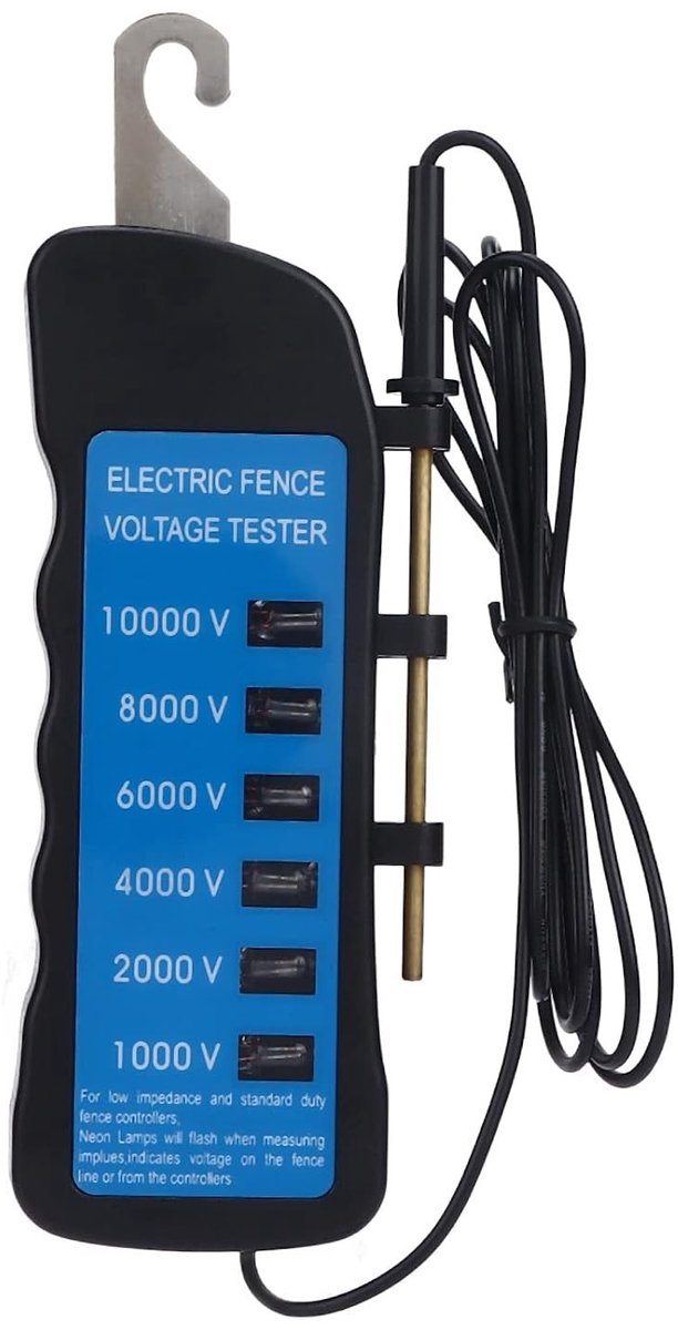 Voltage Tester voor Hekdraad, Voltmeter van 1kV tot 10kV met 6 Rode Neonlampjes en Testsonde voor Agrarische Toepassingen, Batterijloos en Duurzaam ABS Materiaal