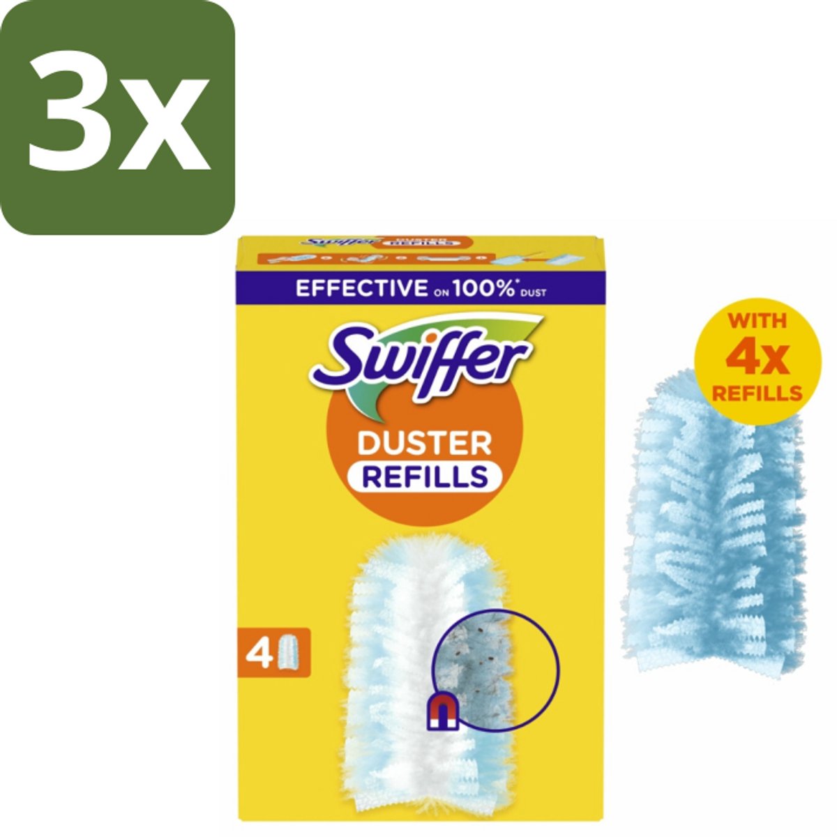 Swiffer - Duster – Voor Stofwisser – 4 navullingen - Bulkverpakking - 3 stuks