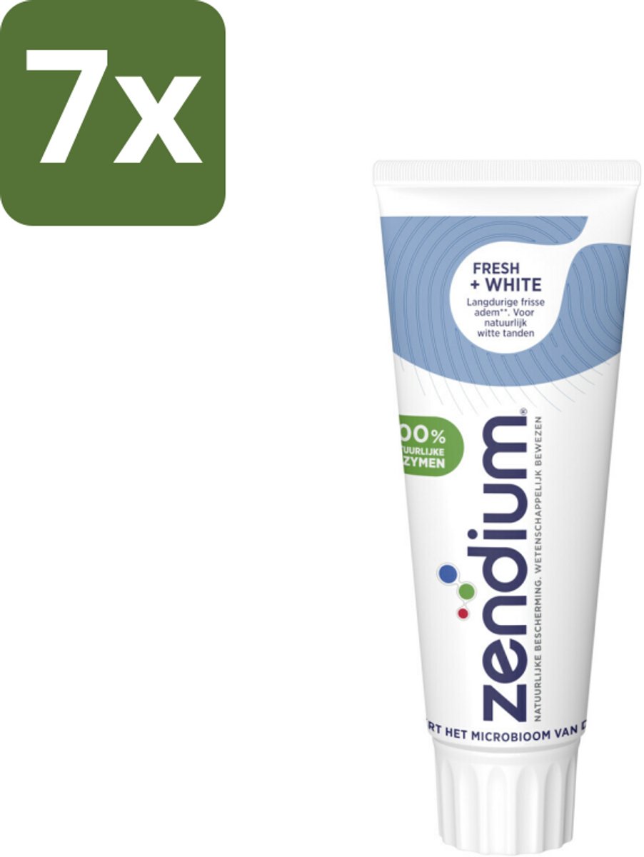 Zendium - Tandpasta - Fresh+ White - 75 ml - Bulkverpakking - 7 stuks