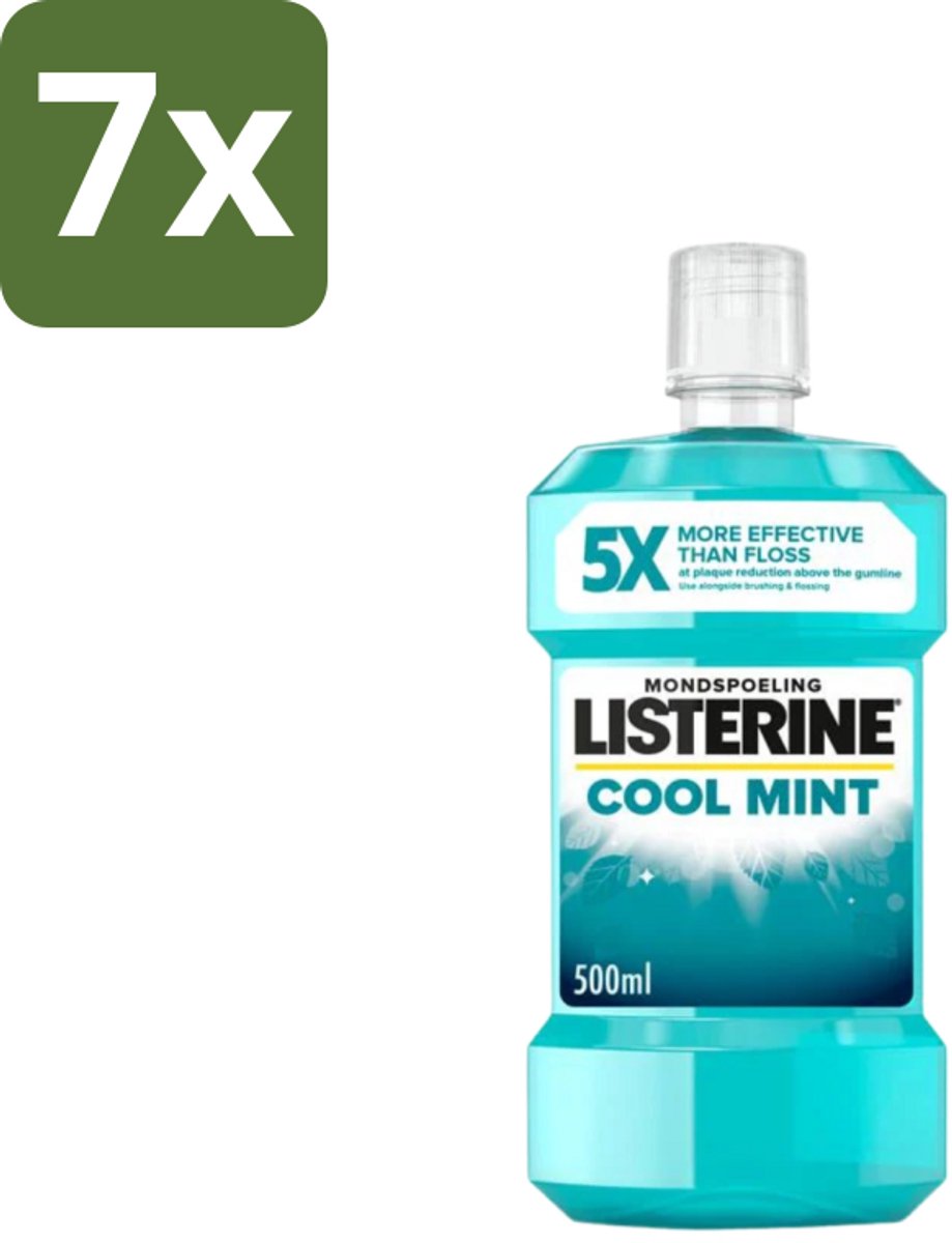 Listerine – Mondwater – Cool Mint – Verfrissende adem – 500 ml - Bulkverpakking - 7 stuks
