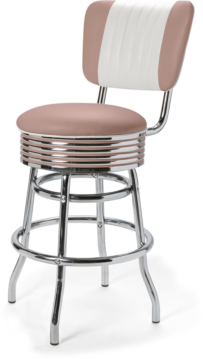 Bel Air Furniture Palace Barstool Backrest CB 66 Chrome roze
