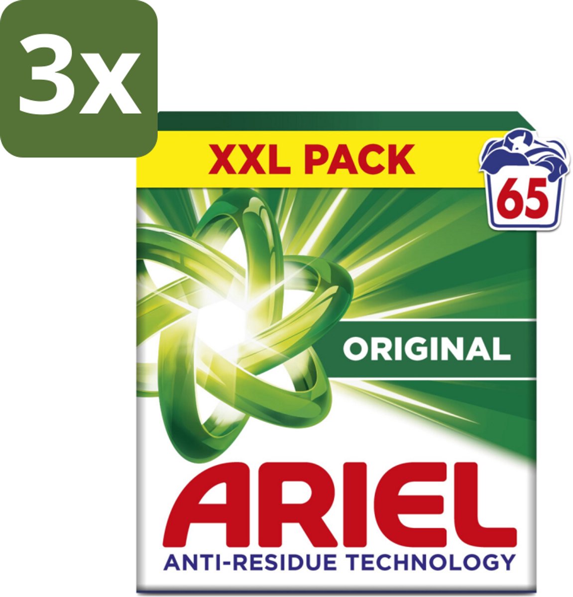 Ariel – Original – Snel Oplosbaar Waspoeder – 3,58 kg - Bulkverpakking - 3 stuks