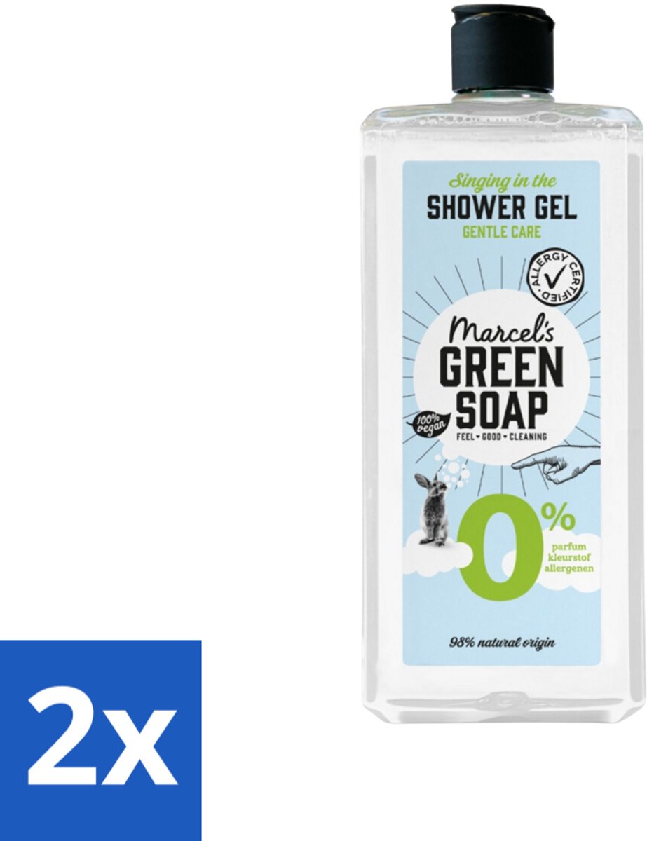 Marcel’s Green Soap – Douchegel – 0% Parfum en Kleurstof – 300 ml - Voordeelverpakking - 2 stuks
