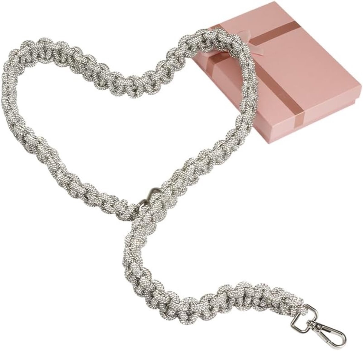 Glitterende Tasriem met Kristallen - Brede Vervangende Handgreep voor Dameshandtassen, Perfect voor Stijlvolle Accessoires en Mode