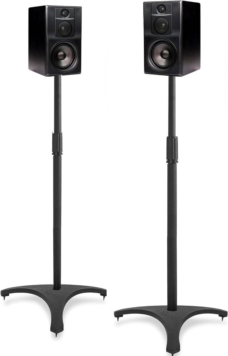 Speaker Houders - Luidspreker Standaard - Individueel Geluid - Verstelbare Hoogte - Tot 127 cm - Zwart