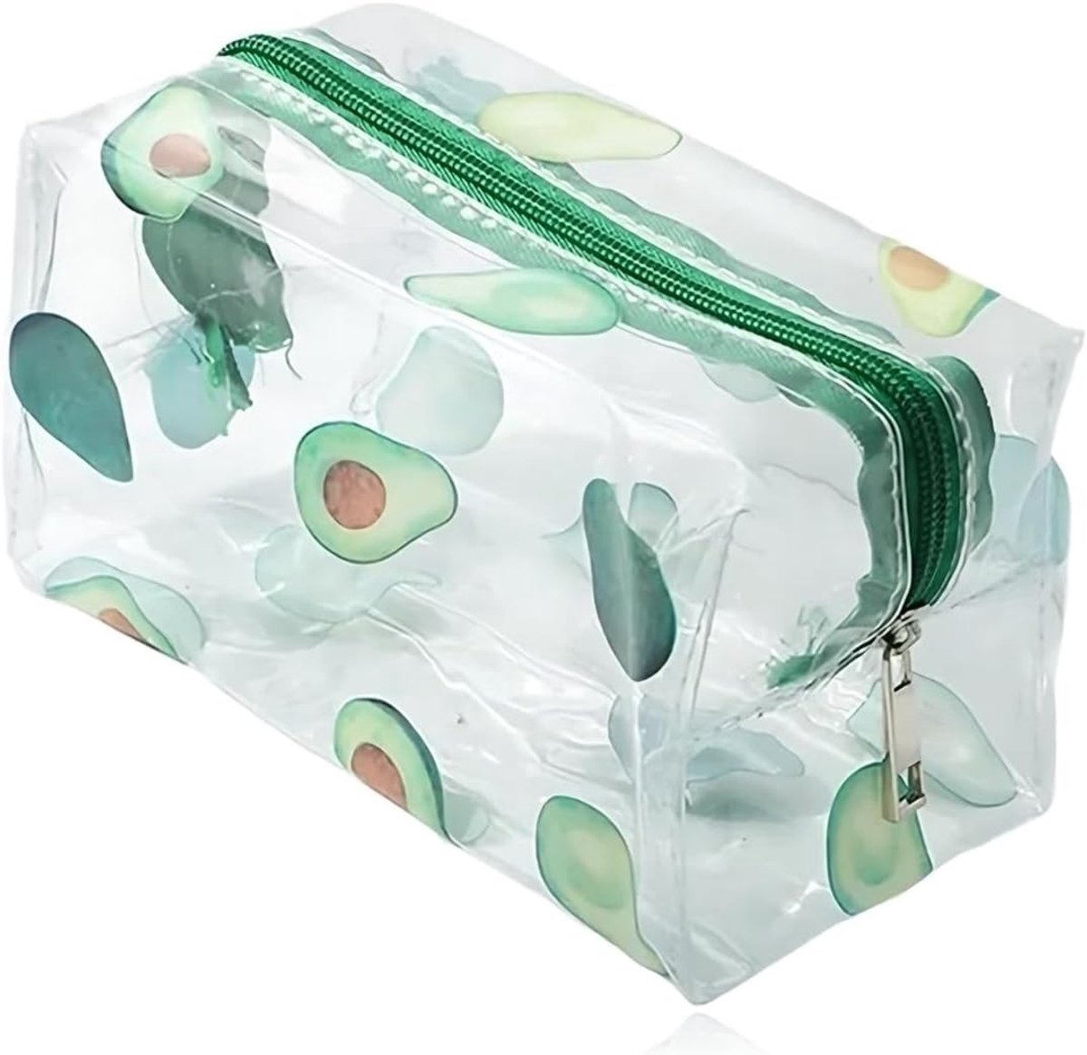 Transparante Cosmetica Tas, Kleine Waterdichte Make-up Organizer voor Reizen, Groene Make-up Bag