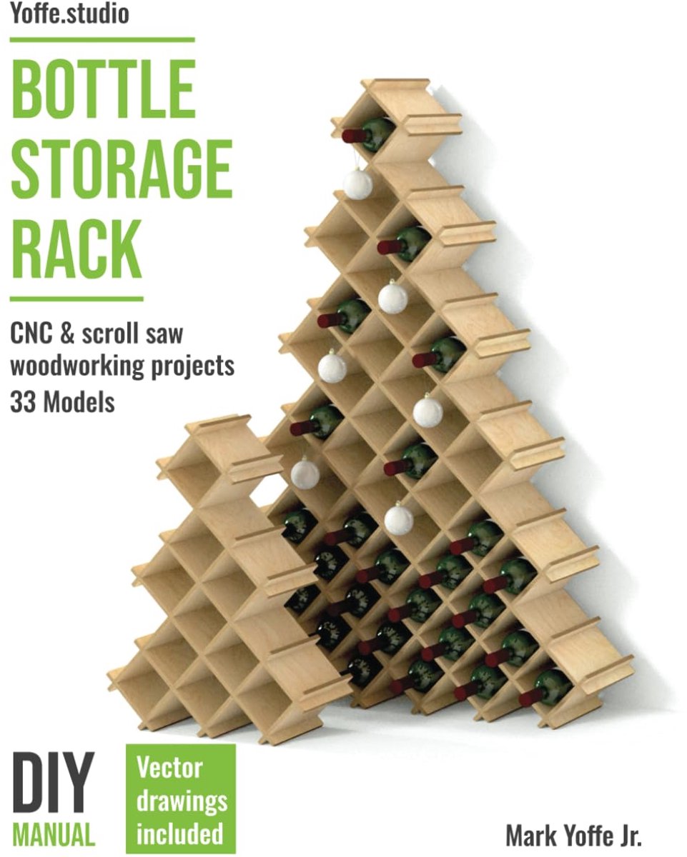 Bottle storage rack. DIY manual. CNC & scroll saw woodworking projects. 33 Models.: Christmass bottle tree. Standing - ShopVlot