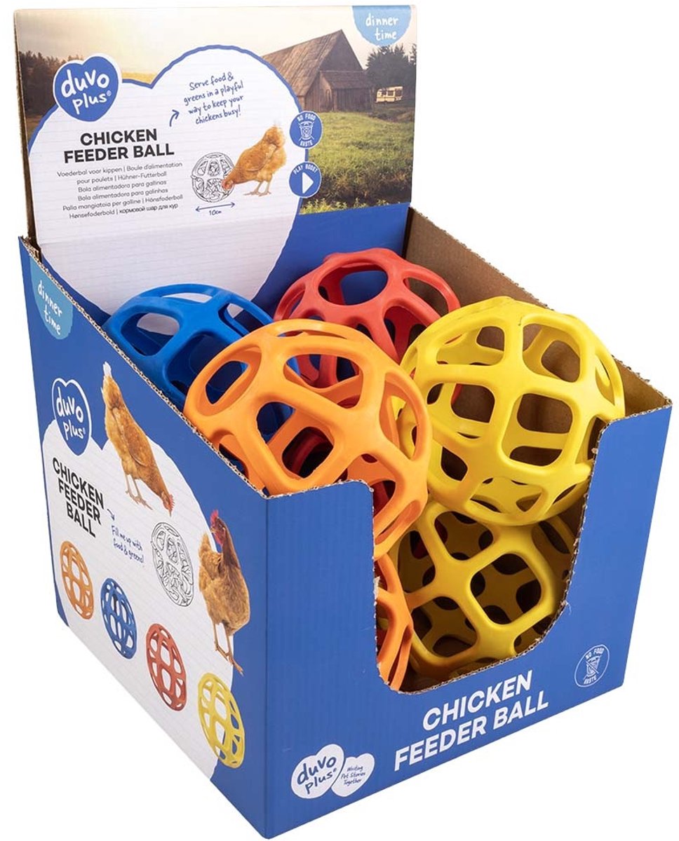 Duvo+ Voederbal voor kippen 10 cm | flexibele snackbal voor groenvoer