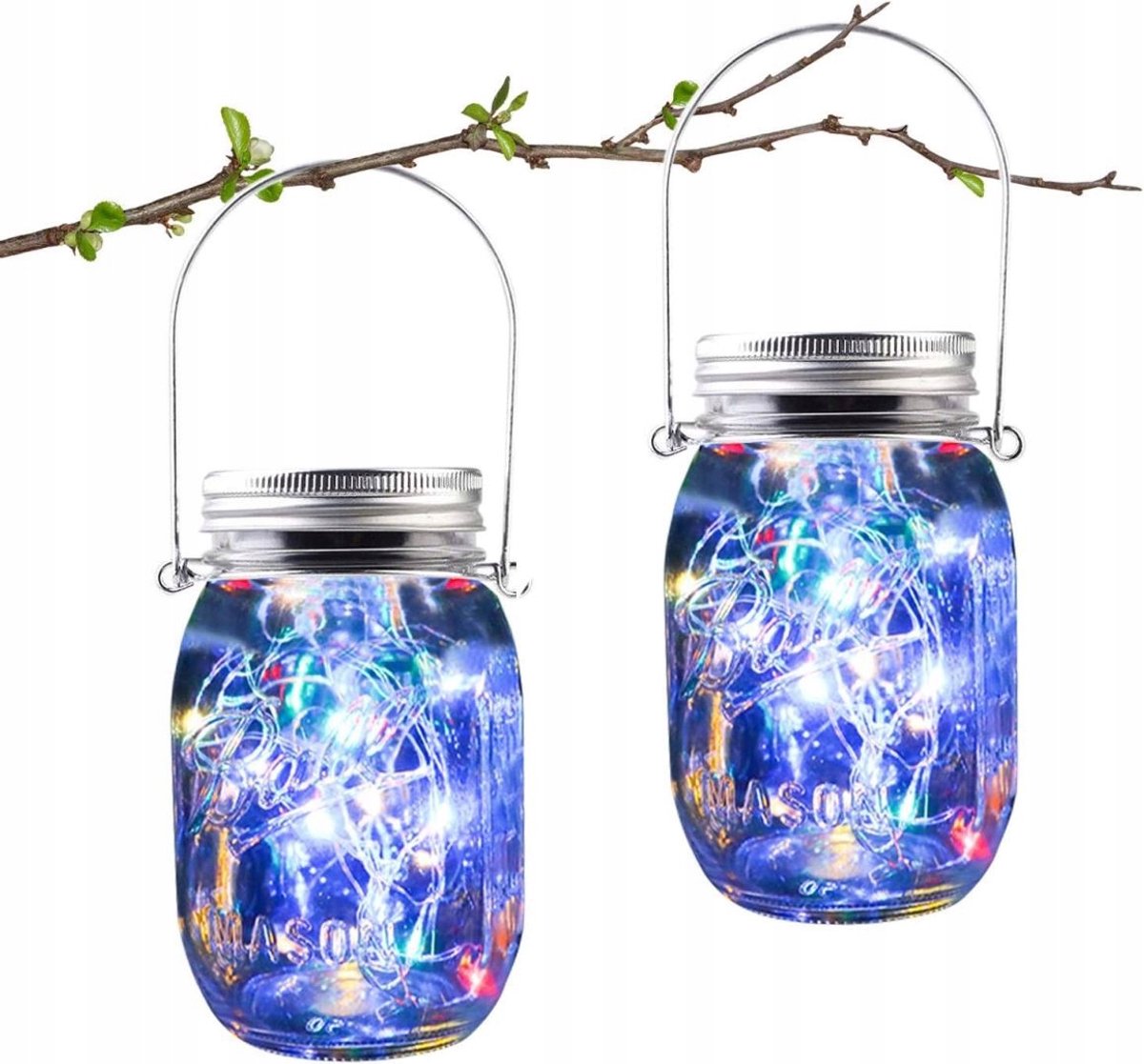 2x Solar Tuinlamp 20 LED met Schemeringssensor