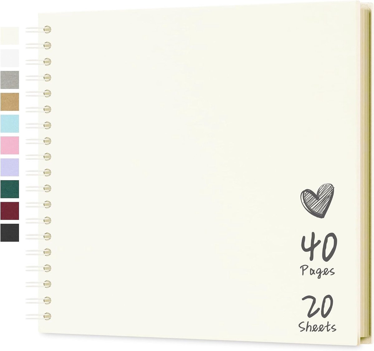 Scrapbook Fotoalbum 10 x 10 Inch met 40 Pagina's van Hard Kraft Papier voor Babyherinneringen, Familie, Verjaardag en Bruiloft