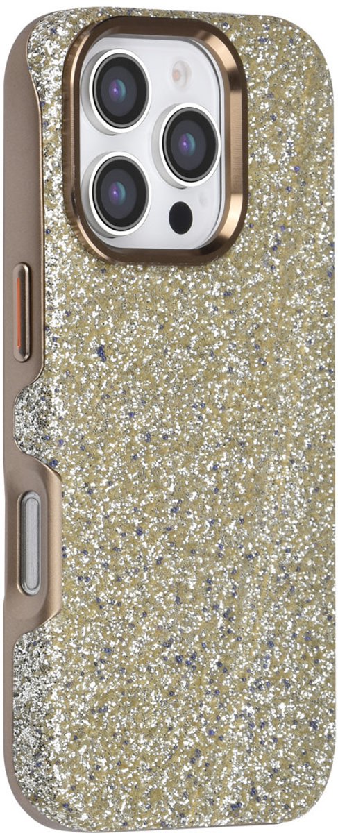 TUNIQ Backcover hoesje Apple iPhone 16 Pro - Glitter Magsafe TPU+PC - Zilver