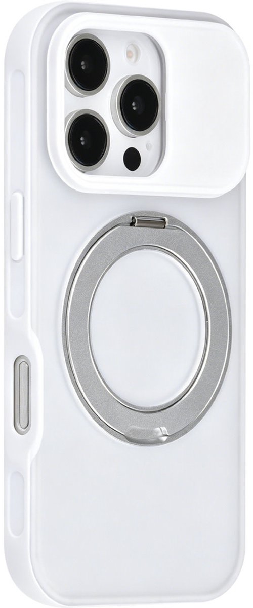 TUNIQ telefoonhoesje voor Apple iPhone 16 Pro - 360 rotation stand MagSafe - Wit