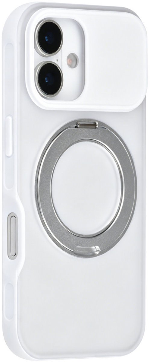 TUNIQ telefoonhoesje voor Apple iPhone 16 - 360 graden stand MagSafe - Wit