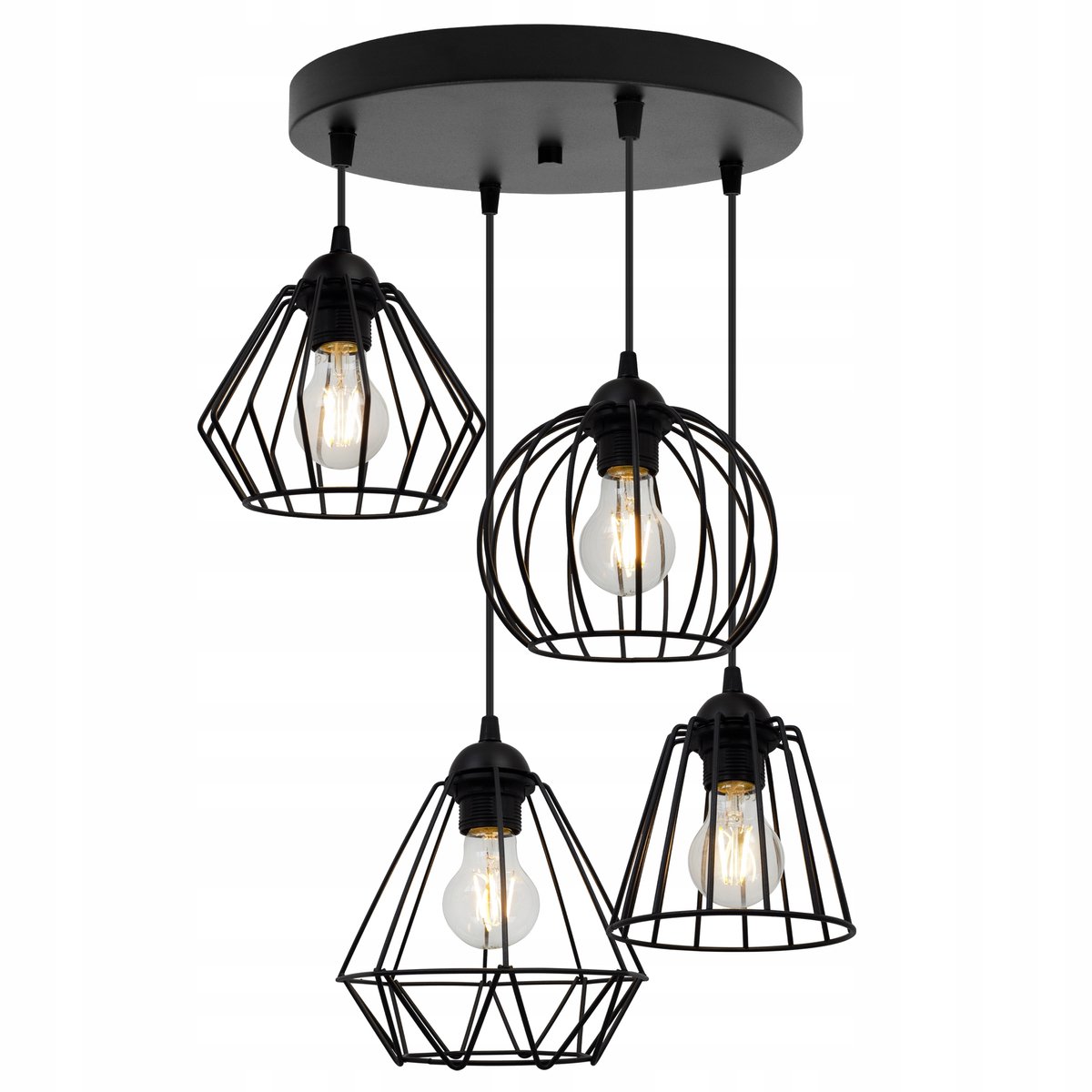 Merلوze Zwarte Hanglamp Loft Stijl Metaal E27
