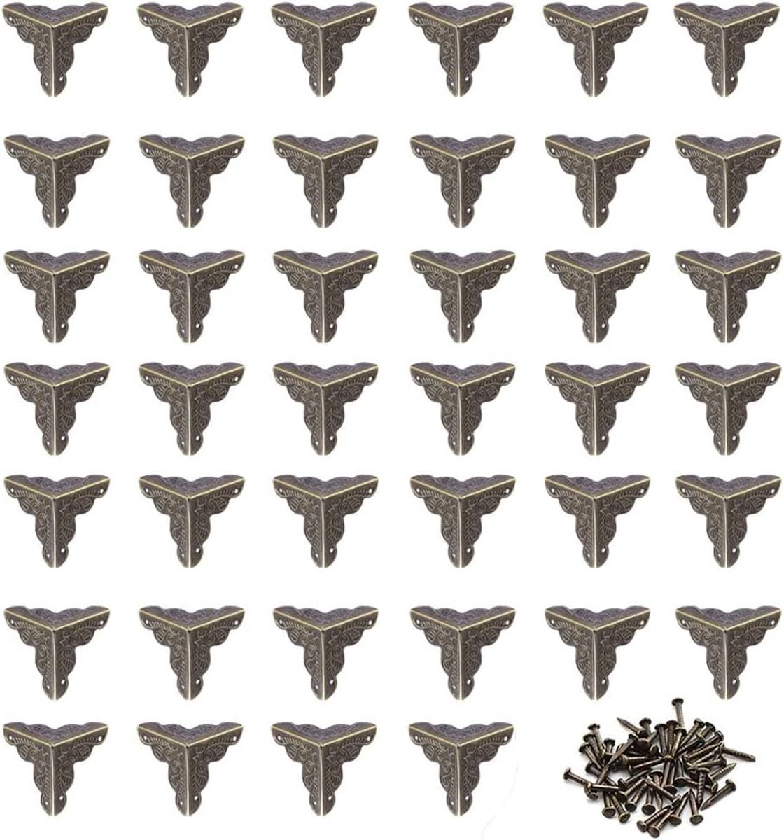 Hoekbeschermers voor Meubels - 40 Stuks Messing Hoekbeschermers voor Veiligheid en Bescherming van Hoeken, Ideaal voor Juwelenboxen en Geschenken