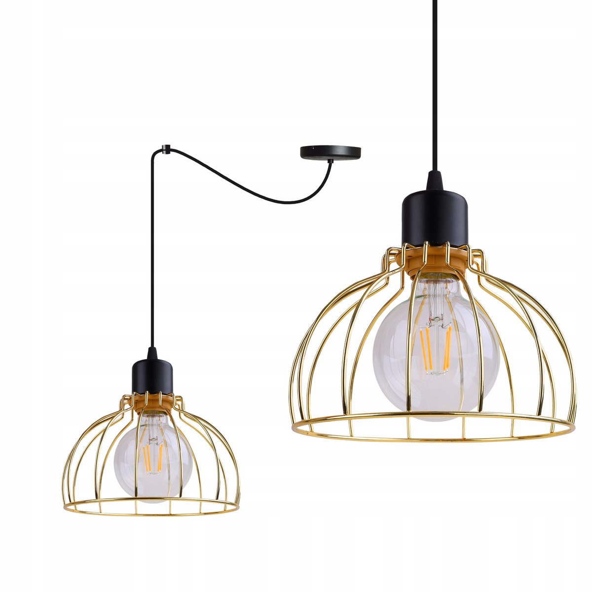 Hanglamp Spider Mobi Loft Zwart Wit Goud Metaal E27
