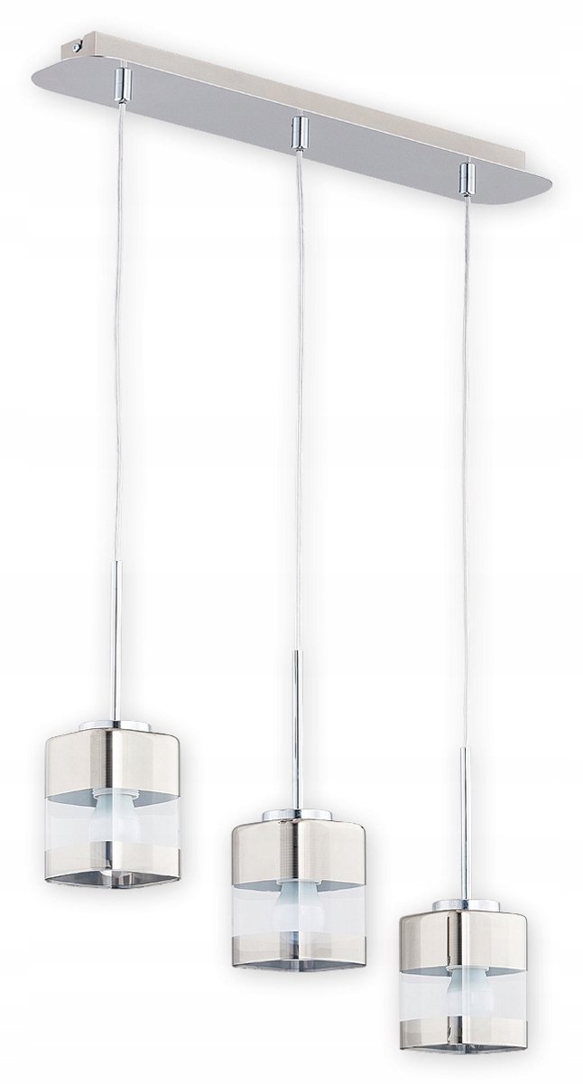 Merkloze 3-lichts plafondlamp chroom en transparant glas