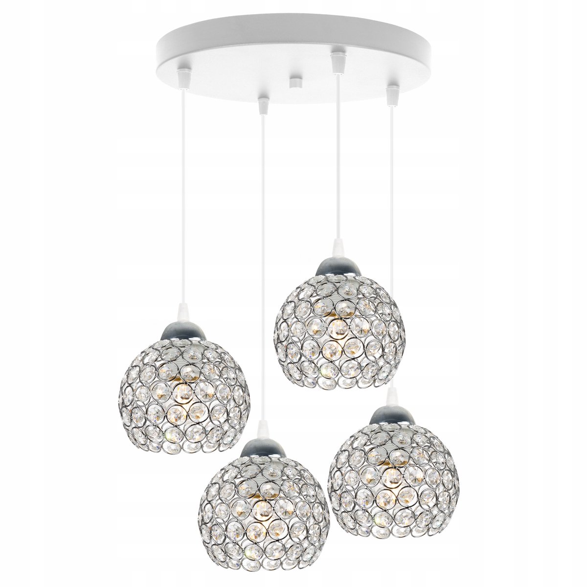 Glamour Hanglamp Kristal Chroom Wit Modern Design