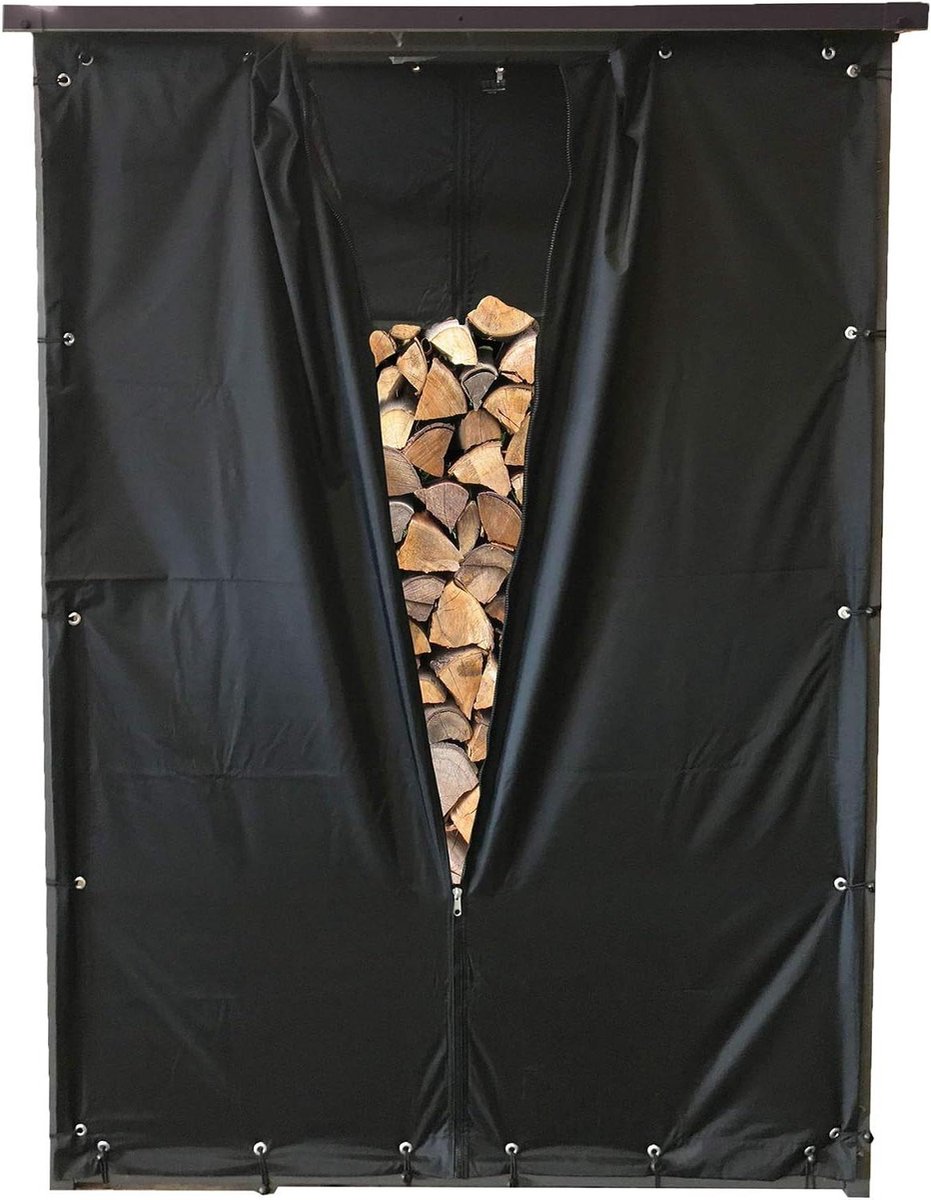 Beschermhoes Haardhouthok - Weerbescherming Polyester - Droog Houden - Met Ritssluiting - 130x70x185 cm - Zwart