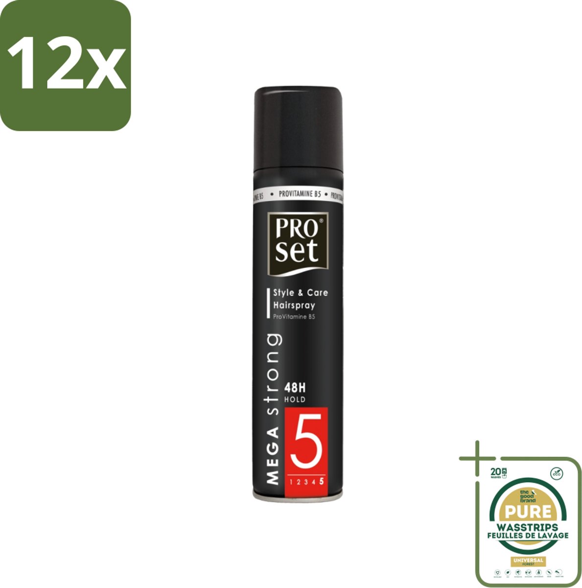 Proset - Haarspray - Mega Strong - 48 uur Werking - 300 ml - Voordeelverpakking - 12 stuks - Extra volume - Gezond haar