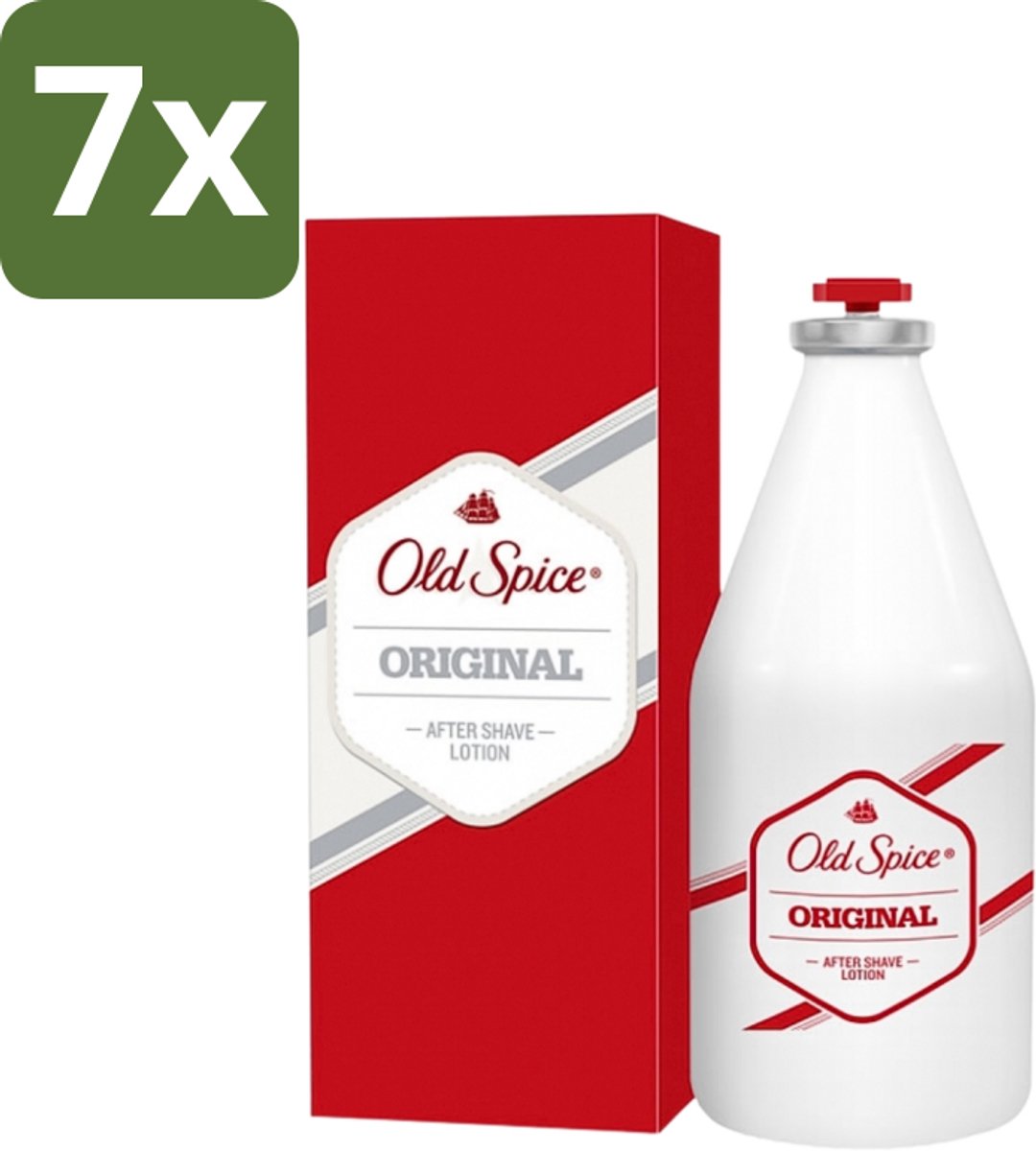 7 x Old Spice - Original - Aftershave Lotion - Verfrissend - 100 ml - Aftershave Lotion - Aftershave - Mannelijke Geur - Huid Verzorging - Scheren Na