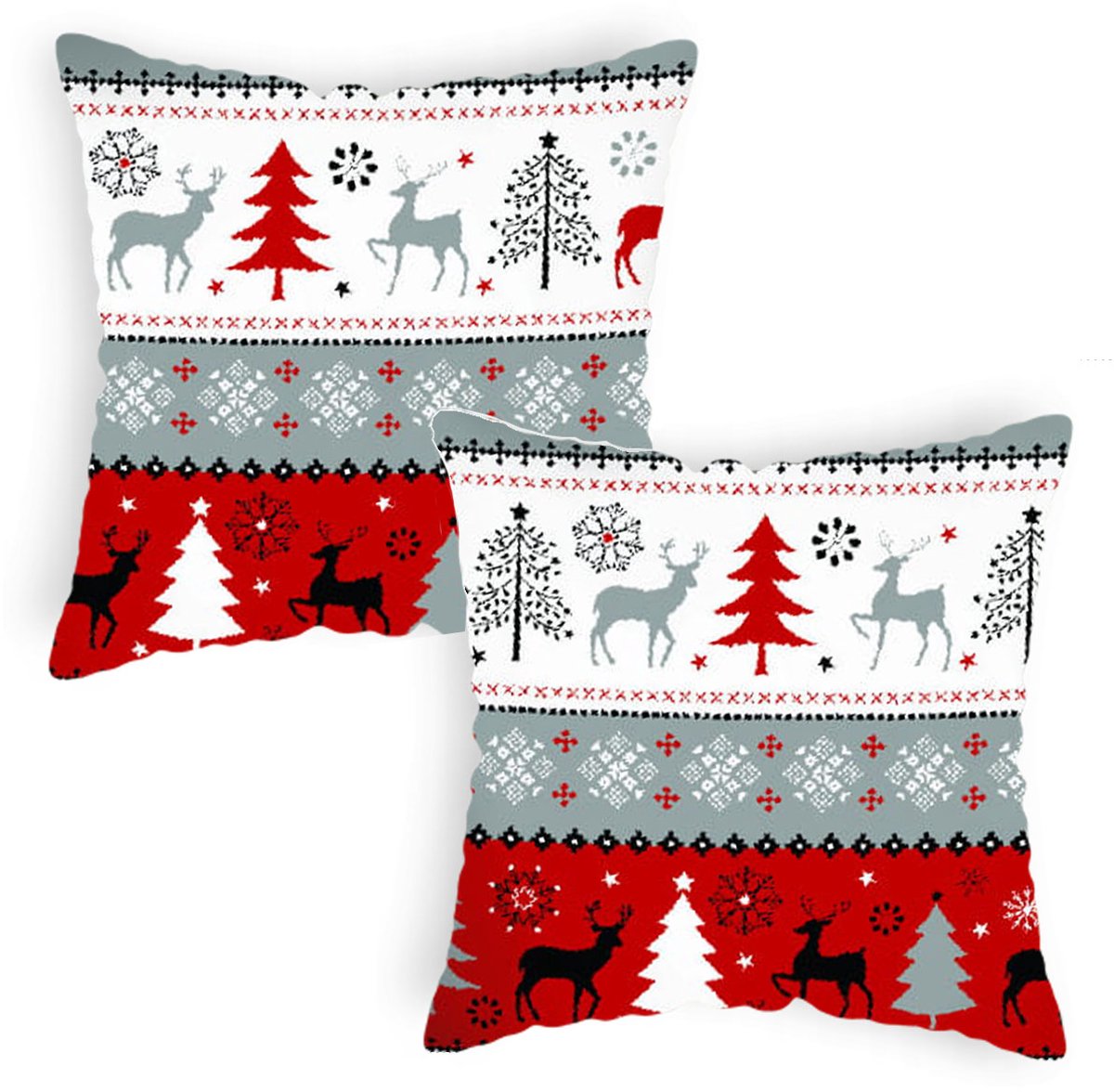 Kerst Kussensloop Set (2 stuks) - Katoen satijn 40x40cm