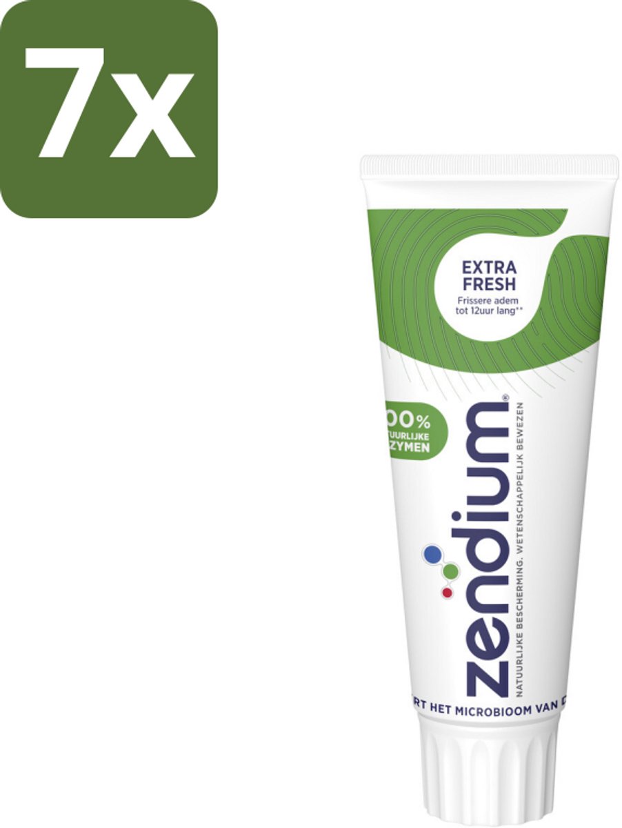 7 x Zendium Tandpasta Extra Fresh 75 ml - Tandpasta - Enzymen - Natuurlijke Tandpasta - Mondgezondheid - Fluoride