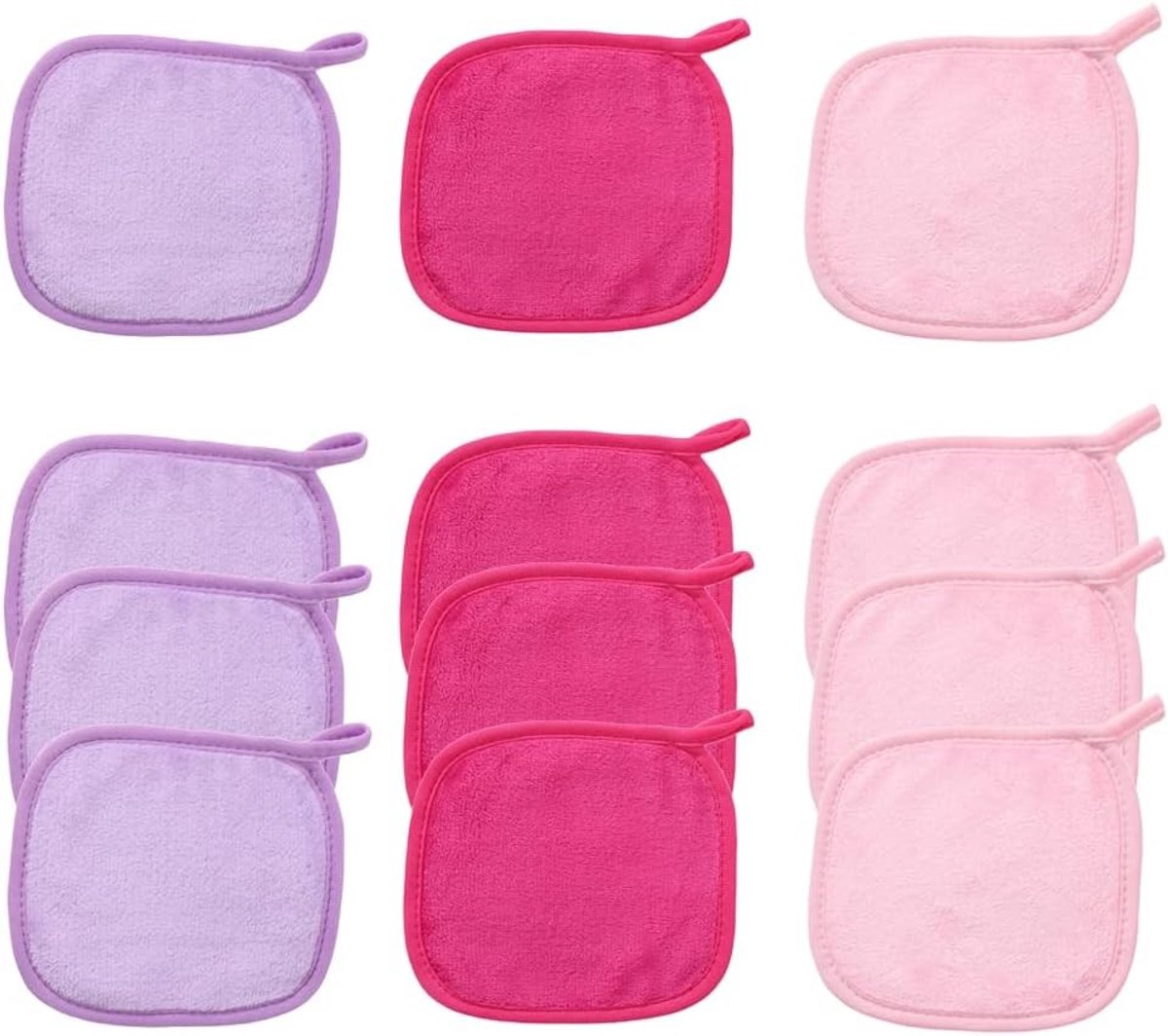 Herbruikbare en Wasbare Reinigingsdoeken voor Gezicht en Ogen - 12 Stuks van 16 cm, Perfect voor Make-up en Huidverzorging
