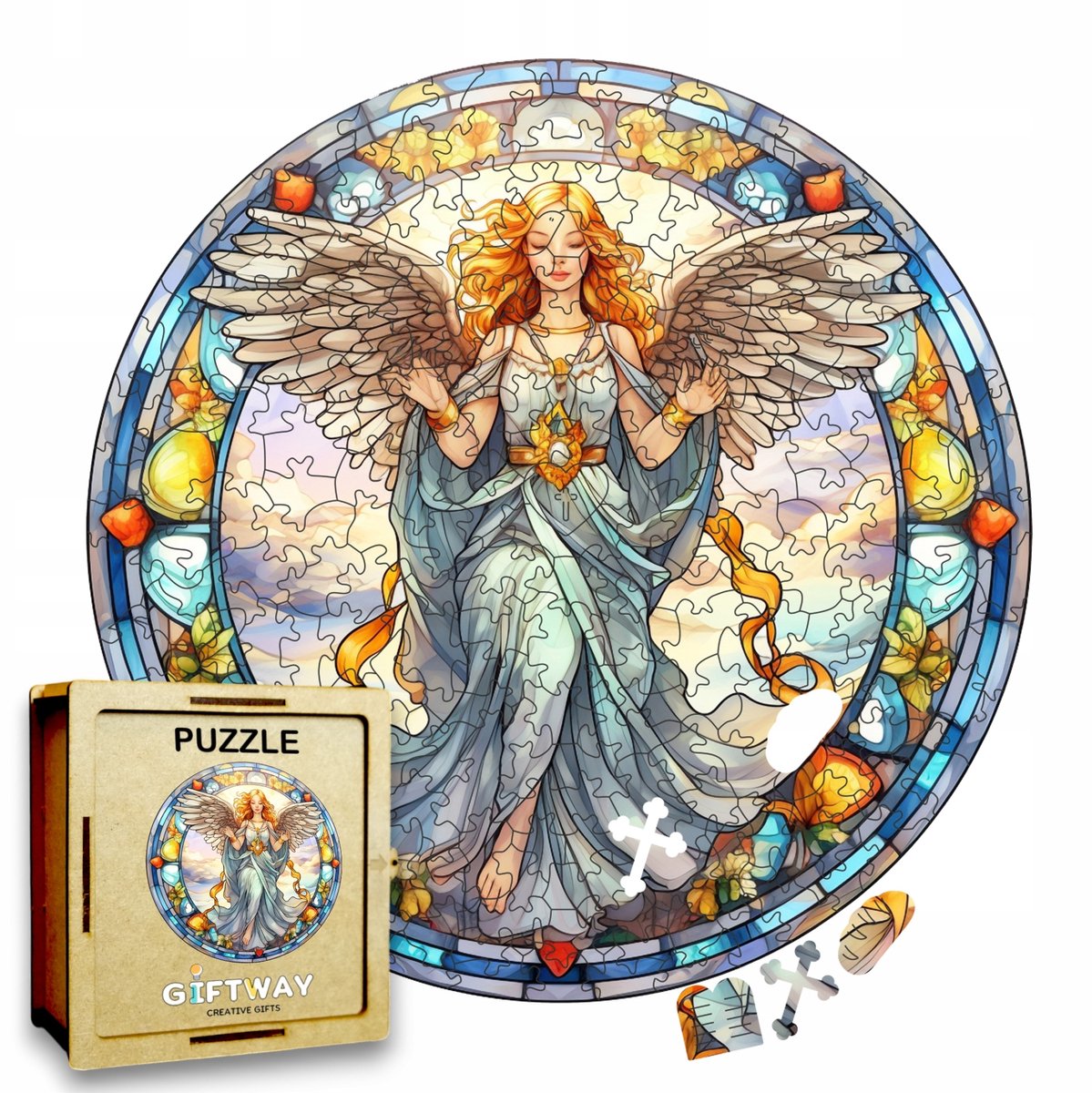 Houten Puzzel Engel 208 Stukjes - Religieuze Kunst voor Volwassenen