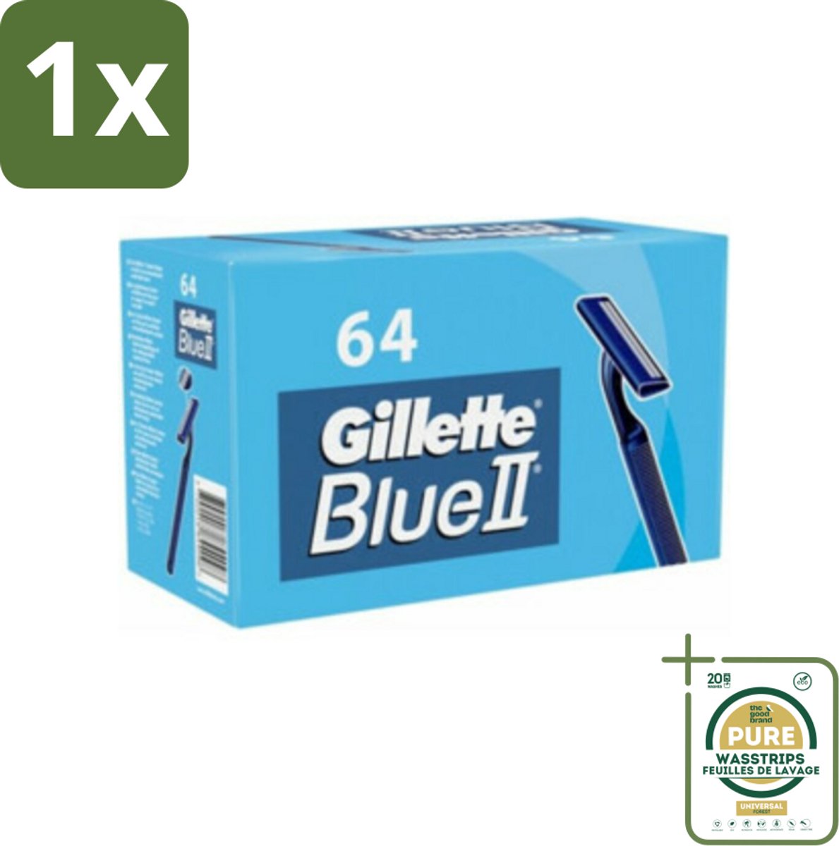 1 x Gillette - Blue 2 - Wegwerpscheermesjes - Duurzaam en comfortabel - 64 Scheermesjes- Scheermesjes - Wegwerpscheermesjes - Gillette Blue Ii - Scheerbeurt - Duurzaam Scheermesje
