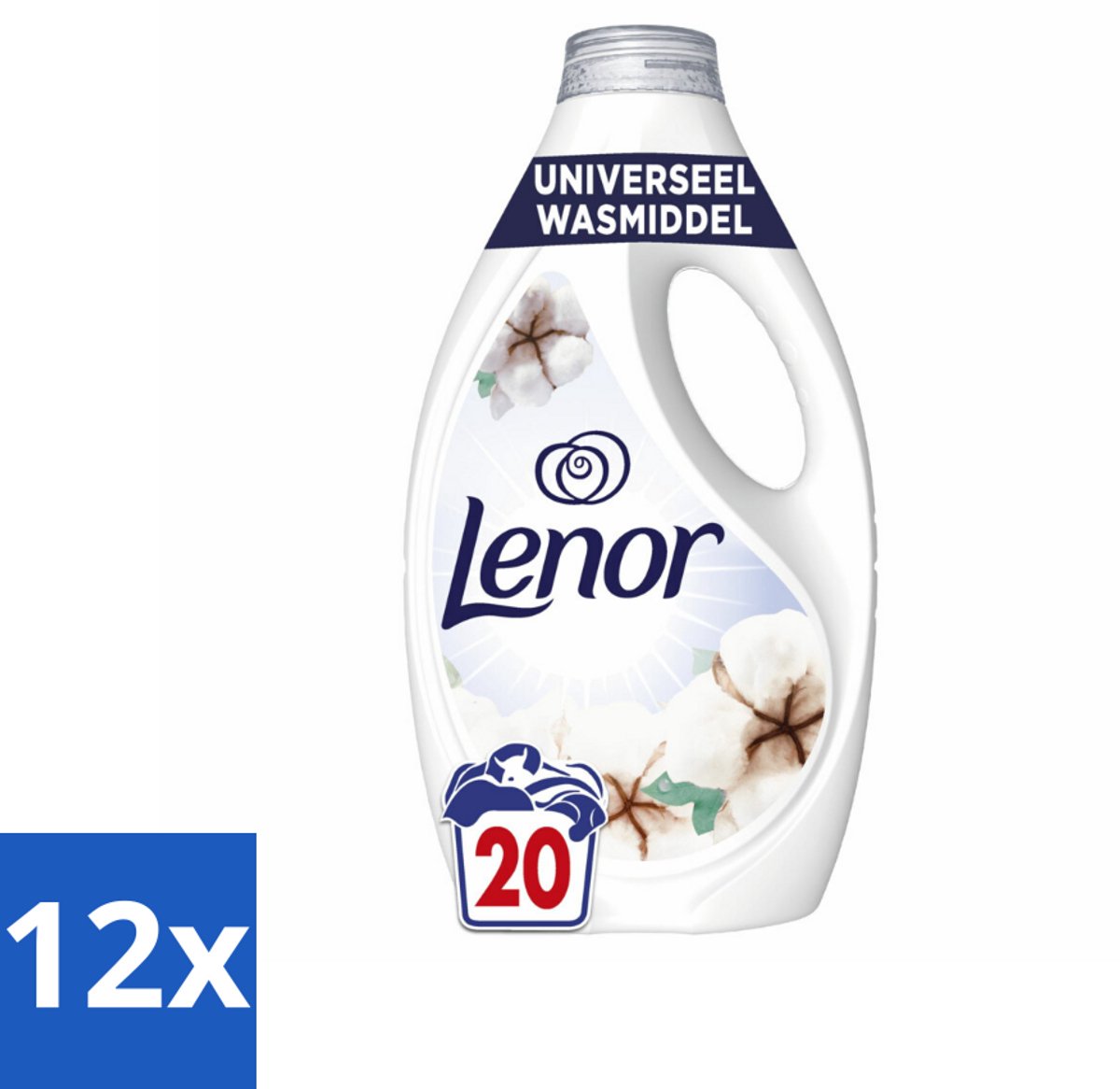 Lenor – Wasmiddel – Katoen Fris – 20 Wasbeurten - 900 ml - Voordeelverpakking - 12 stuks