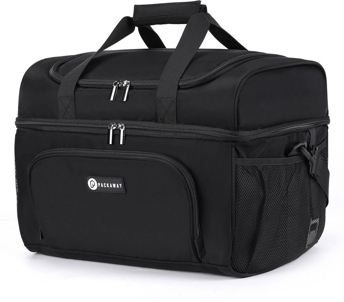 Packaway Koeltas 20L - Lunchtas - Inclusief 4 Koelelementen - Dubbel Compartiment - 4-Laags Geïsoleerd - Waterafstotend - Signature Black — cadeau in Sport & Outdoor - foto 6