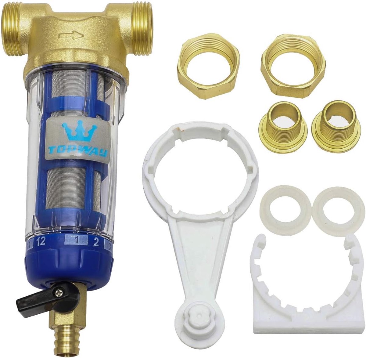 TOPWAY Reusable Washable Sediment Water Filter Faucet Water Purifier Osmosis Prefilter - ShopVlot