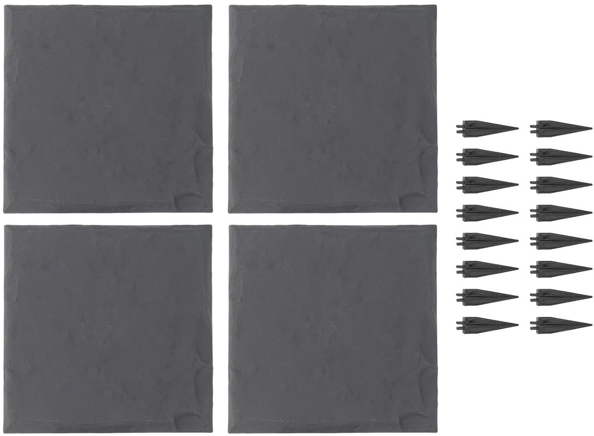 Grote Stepping Stones van Polypropyleen, Decoratieve Buitenvloer Pavers voor Tuin en Oprit, Set van 4 Stuks