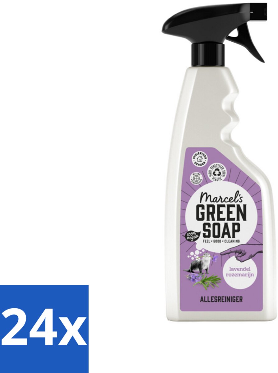 Marcel’s Green Soap – Allesreiniger Spray – Lavendel & Rozemarijn – 500 ml - Voordeelverpakking - 24 stuks