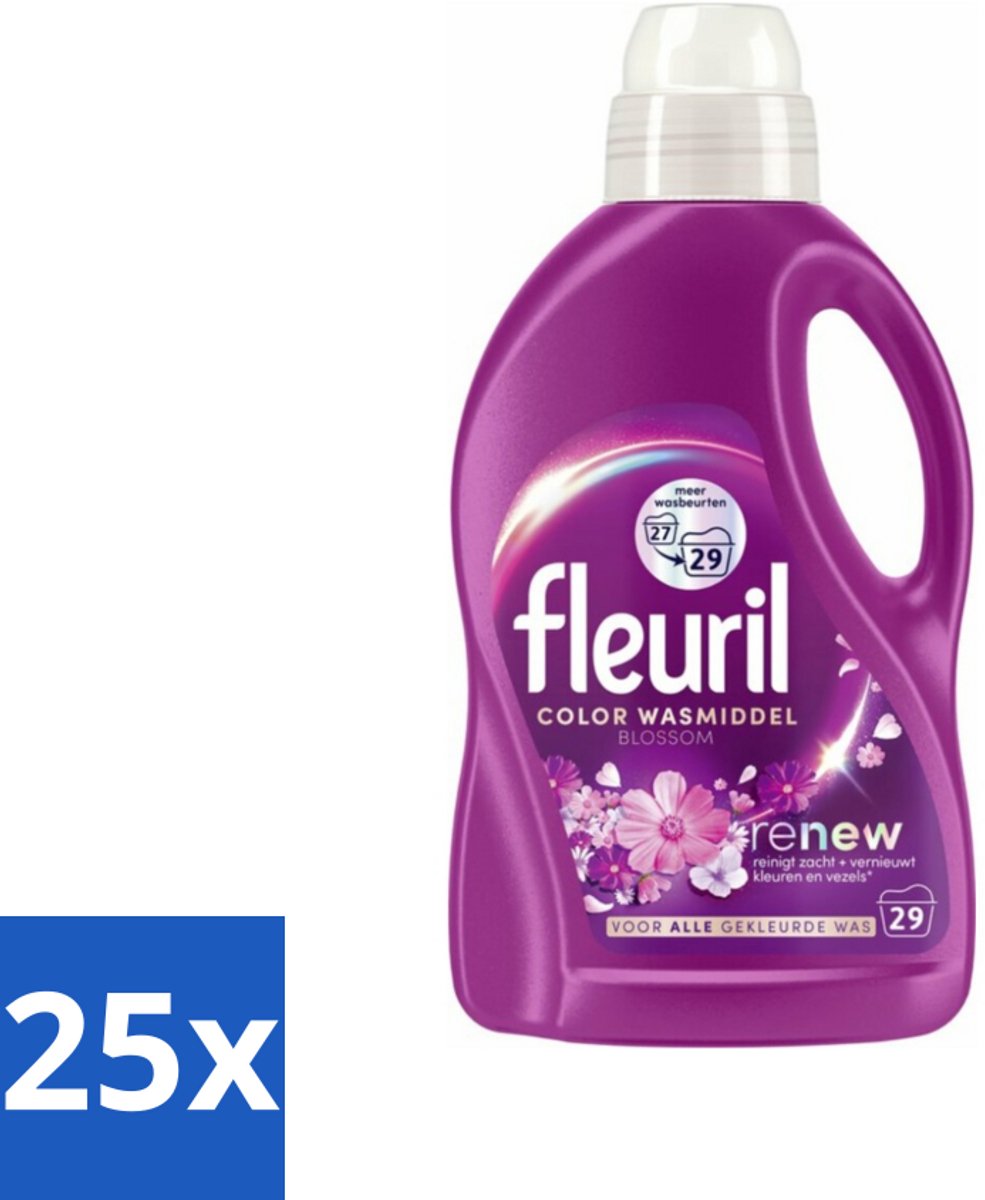 Fleuril – Wasmiddel - Color Blossom – 29 wasbeurten – 1,305 L - Bulkverpakking - 25 stuks