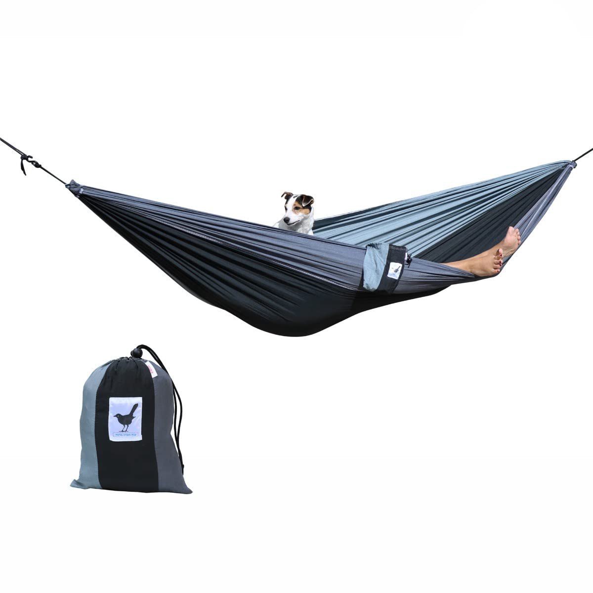 Elzusha - Travel Hammock in Grijze Tinten - Voor 1 Persoon, Met Draagtas