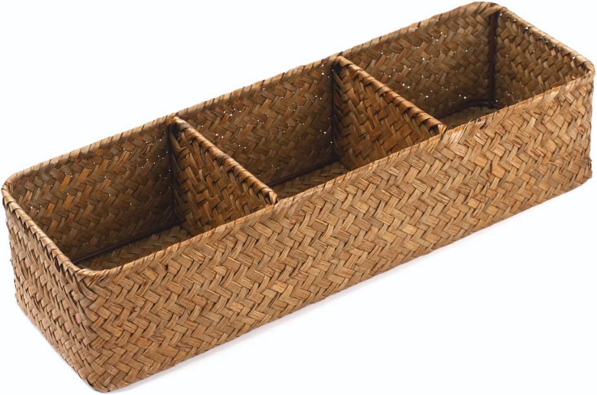 Elzusha - Seagrass Opbergmand voor Badkamer en Toilet, 42 x 14 x 9 cm