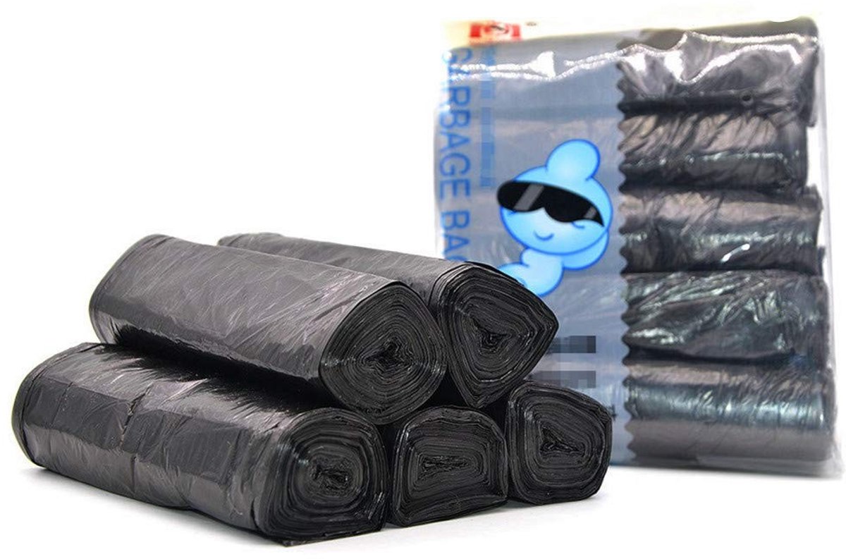 Elzusha - Recycling Plastic Vuilniszakken voor 10L Prullenbak 100 Stuks Zwart