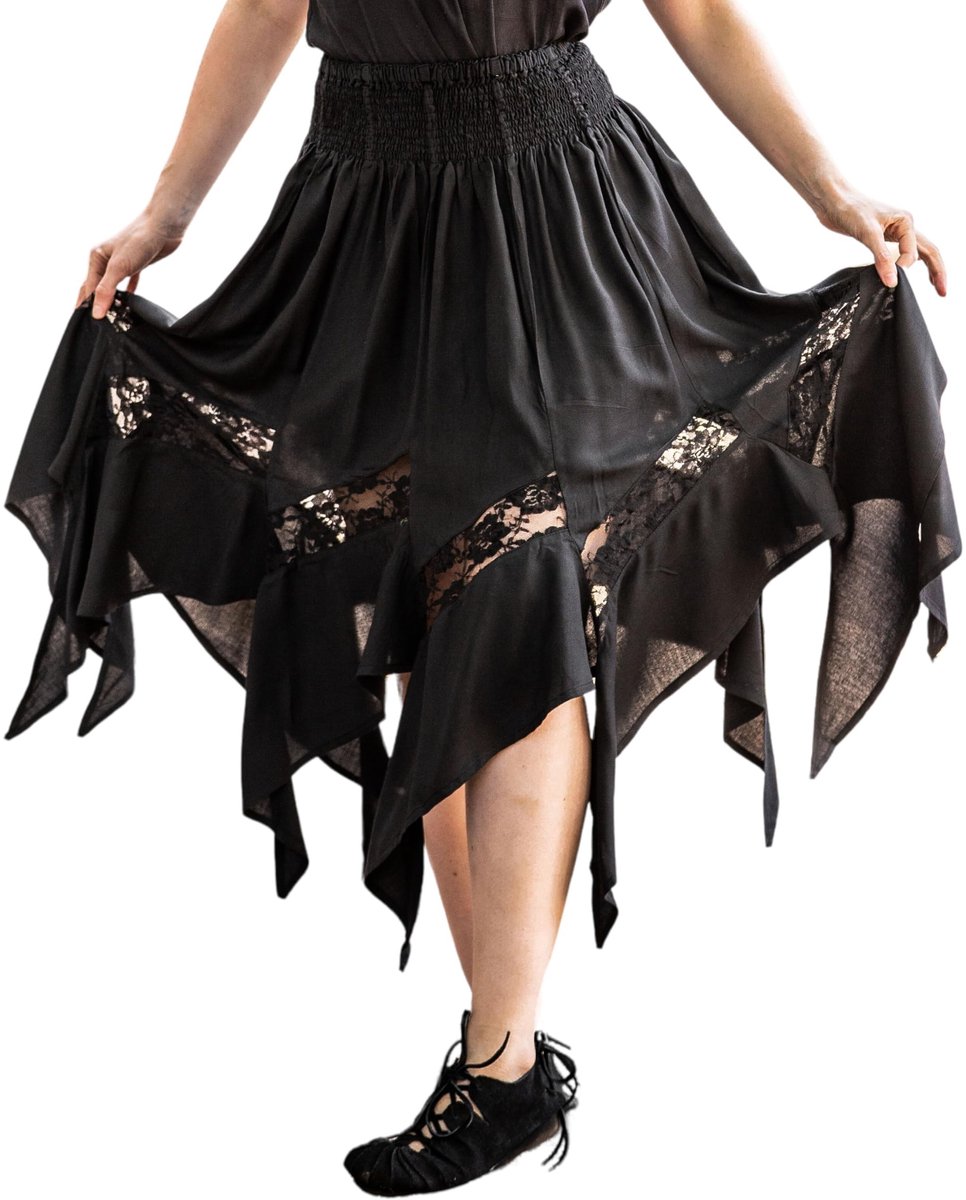 Elzusha - Vrouwen Rok - Asymmetrische Zoom - Zwart